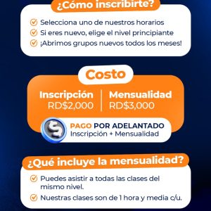 Flyer de inscripción a clases de salsa de Master Dance